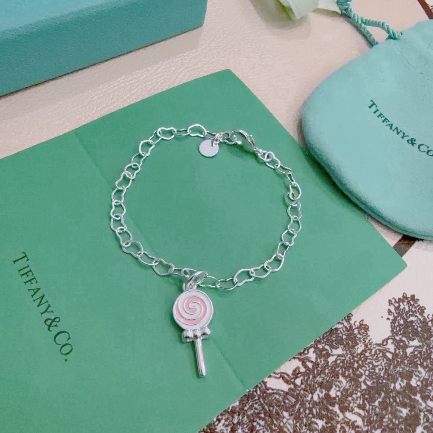 Tiffany & Co. Silver Lollipop Charm Bracelet
